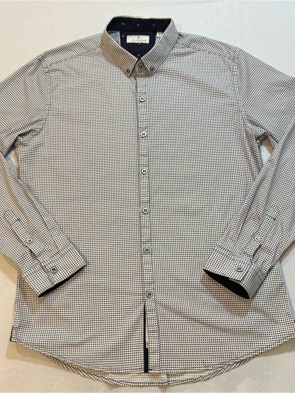 7DIAMONDS Mooneyes Men’s Large Geometric Button Down Shirt